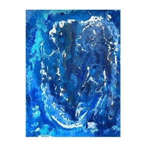 “Thalasso” 16x12” Abstract Painting on Wood